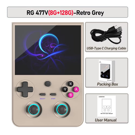 RG 477V Retro Game Console Android 14 Dimensity 8300 Game Player 4.7" LTPS In-Cell Screen 5500Mah Wi-Fi 6E Hall Joystic