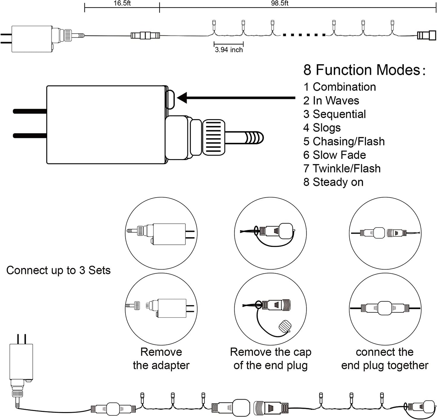 300 LED Halloween Lights, 98.5FT Halloween String Lights with 8 Lighting Modes, Waterproof & Connectable Mini Light, Plug in for Indoor Outdoor Holiday Christmas Party Bedroom Decorations (Purple)