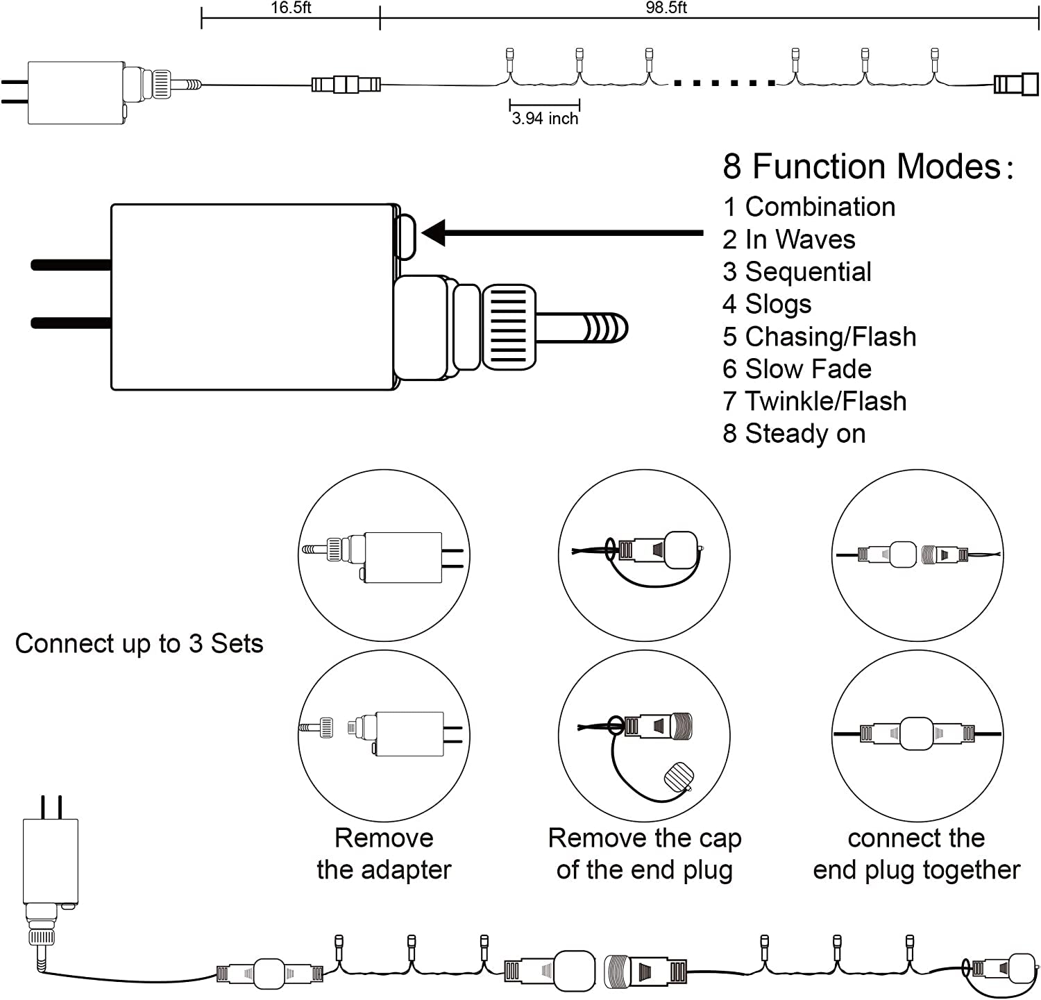 300 LED Halloween Lights, 98.5FT Halloween String Lights with 8 Lighting Modes, Waterproof & Connectable Mini Light, Plug in for Indoor Outdoor Holiday Christmas Party Bedroom Decorations (Purple)