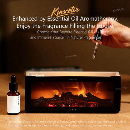 Creative Fireplace Aroma Diffuser Simulated Flame Humidifier Essential Oil Desktop Air Humidifier Mist Home Office Holiday Gift